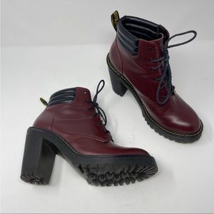 Dr. Marten’s women’s heeled Persephone red lace up ankle boots size 9.